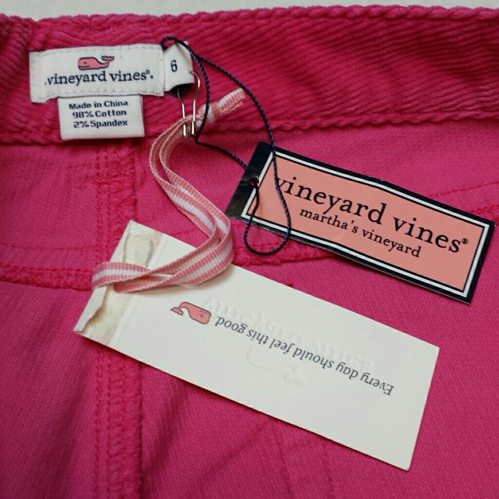 NWT Vineyard Vines Pink Corduroy Pants Size 6 - Picture 5 of 8